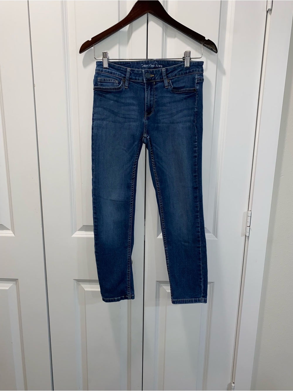 Calvin Klein Dark Blue Ankle Slim Jeans
